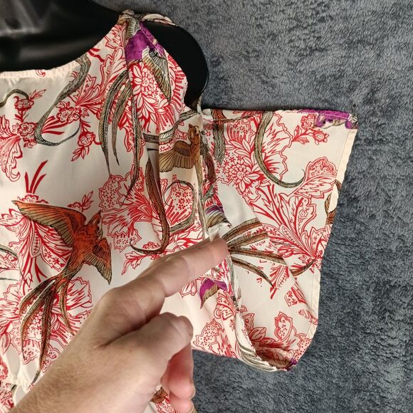 Angie Dress Women Large Red Swallow Print Cold Shoulder Rockabilly Tattoo - Picture 12 of 13